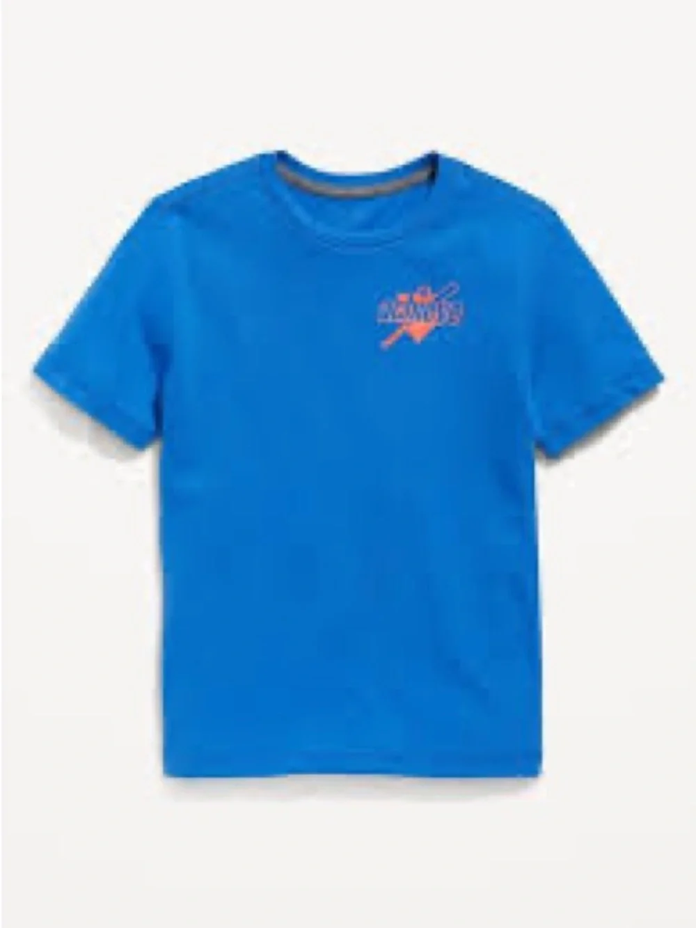 Old Navy Blue Short Sleeve Tee with Orange 'Achieve' Graphic